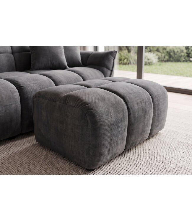 Invicta Interior Kruk CLOUD 100cm vogue velvet grijs - 49023
