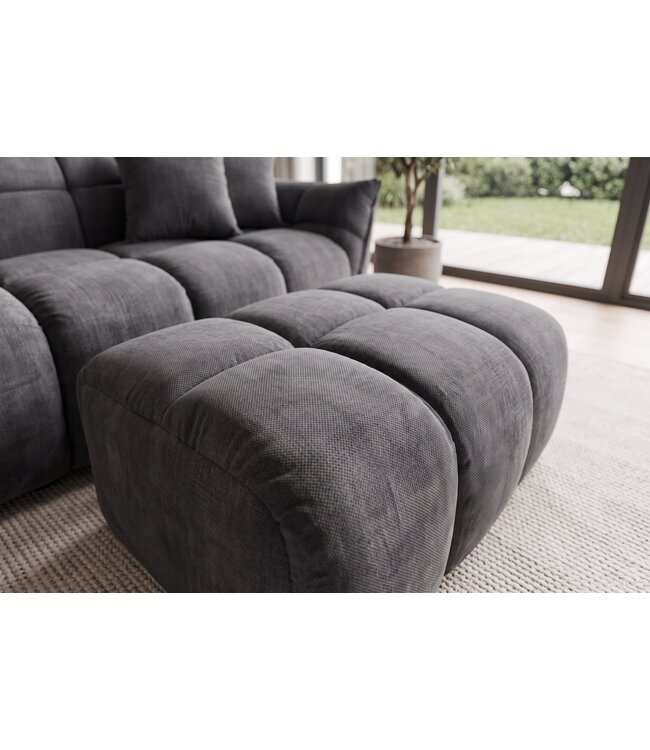 Invicta Interior Kruk CLOUD 100cm vogue velvet grijs - 49023