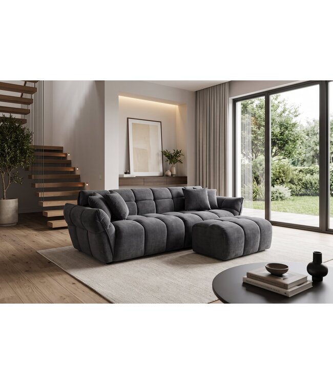 Invicta Interior Kruk CLOUD 100cm vogue velvet grijs - 49023