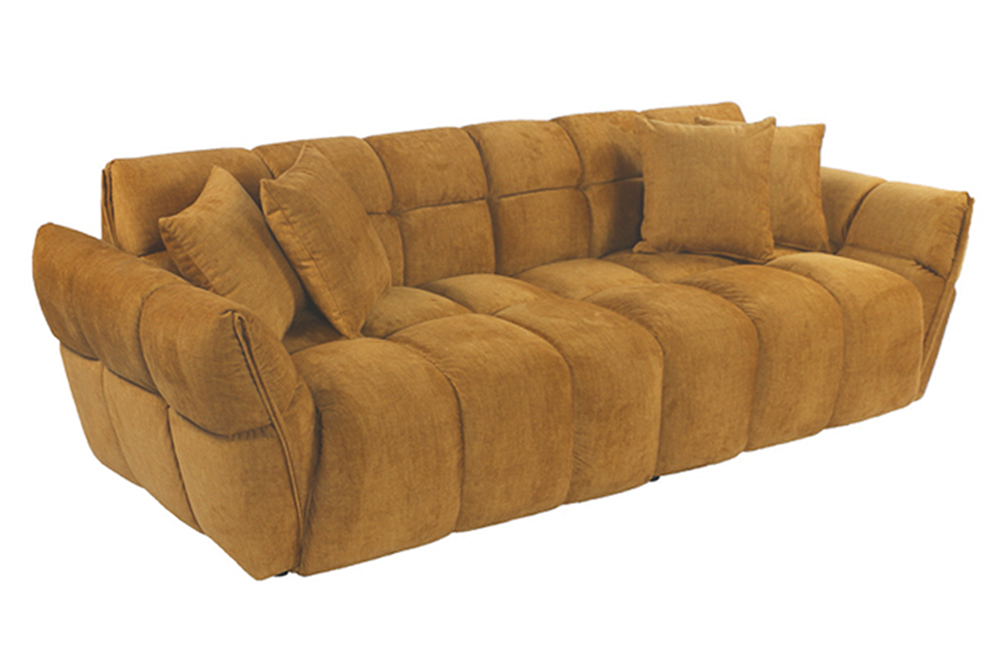 Xxxl bank CLOUD 260cm 3-zits vogue velvet mosterdgeel - 49024