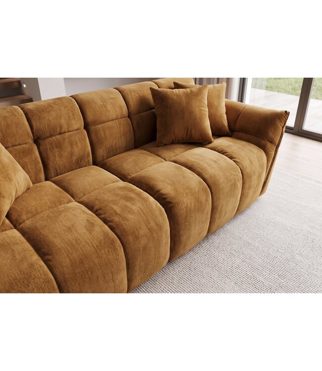 Invicta Interior Xxxl bank CLOUD 260cm 3-zits vogue velvet mosterdgeel - 49024