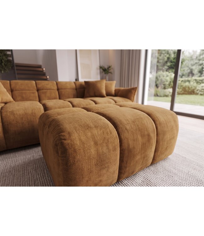 Invicta Interior Kruk CLOUD 100cm vogue velvet mosterdgeel - 49025