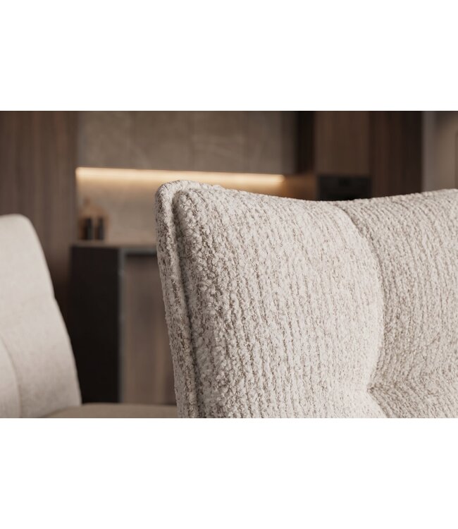 Invicta Interior Draaistoel LUGANO 360° met auto-return 150 kg laadvermogen veercore chenille tweed beige - 49065
