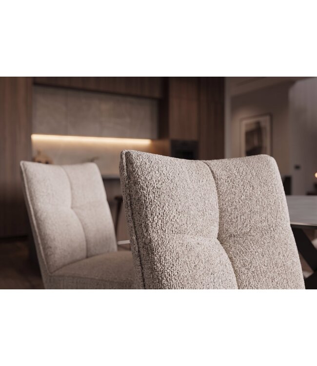 Invicta Interior Draaibare stoel LUGANO 360° auto-return 150 kg draagvermogen veercore chenille tweed taupe beige - 49066