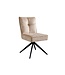 Invicta Interior Draaistoel LUGANO 360° auto-return 150 kg draagvermogen veerkern velours fluweel beige zwart - 49067