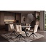 Invicta Interior Draaistoel LUGANO 360° auto-return 150 kg draagvermogen veerkern velours fluweel beige zwart - 49067