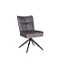 Invicta Interior Draaibare stoel LUGANO 360° auto-return 150 kg draagvermogen veerkern velours fluweel grijs zwart - 49068