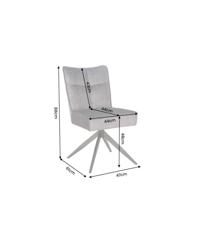 Invicta Interior Draaibare stoel LUGANO 360° auto-return 150 kg draagvermogen veerkern velours fluweel grijs zwart - 49068