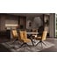 Invicta Interior Draaibare stoel LUGANO 360° automatisch terugkerend 150 kg draagvermogen spiraalvering fluweel mosterdgeel zwart - 49069