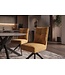 Invicta Interior Draaibare stoel LUGANO 360° automatisch terugkerend 150 kg draagvermogen spiraalvering fluweel mosterdgeel zwart - 49069