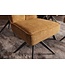 Invicta Interior Draaibare stoel LUGANO 360° automatisch terugkerend 150 kg draagvermogen spiraalvering fluweel mosterdgeel zwart - 49069