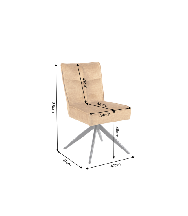 Invicta Interior Draaibare stoel LUGANO 360° automatisch terugkerend 150 kg draagvermogen spiraalvering fluweel mosterdgeel zwart - 49069