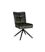 Invicta Interior Draaibare stoel LUGANO 360° auto-return 150 kg laadvermogen veerkern velours fluweel mosgroen zwart - 49070