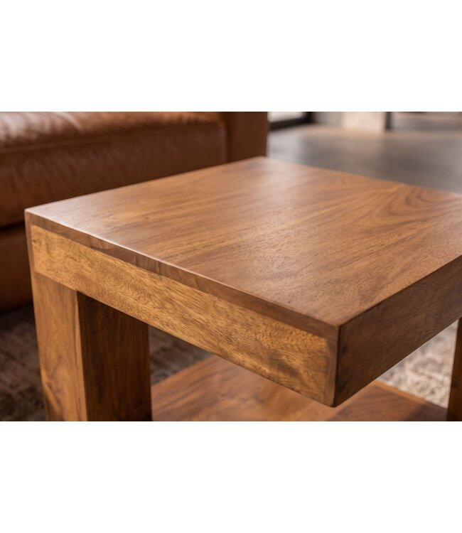 Invicta Interior Salontafel GIANT 45cm met opbergruimte mangohout bruin honeyfinish - 49085