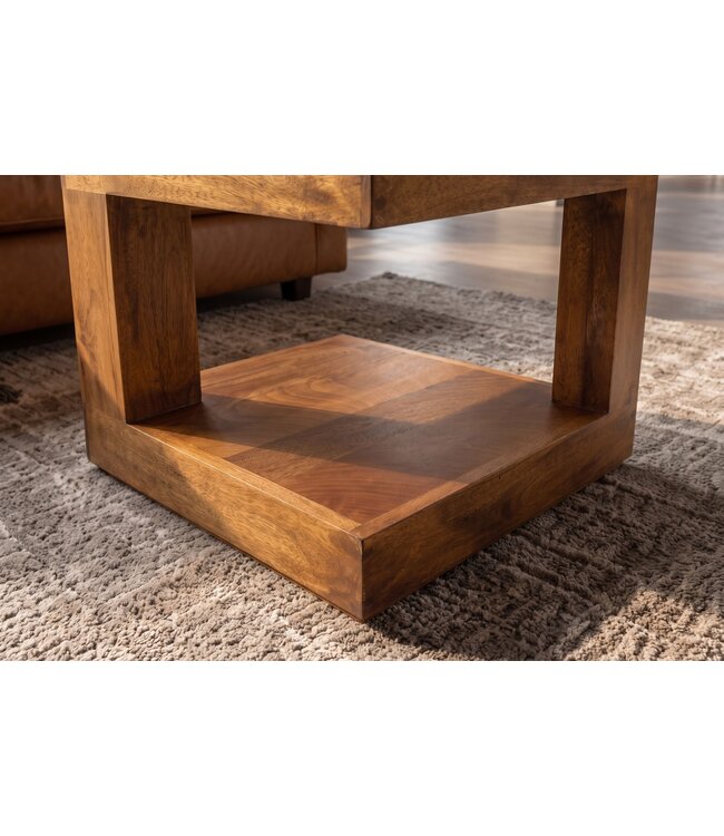 Invicta Interior Salontafel GIANT 45cm met opbergruimte mangohout bruin honeyfinish - 49085