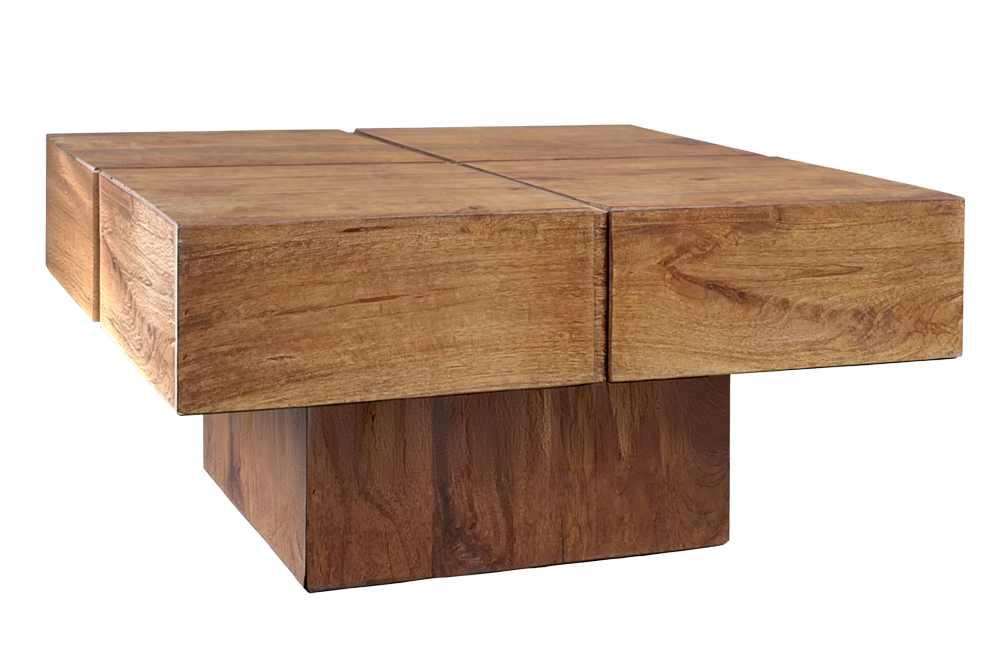 Salontafel BOLT 70cm mangohout bruin honingafwerking - 49086