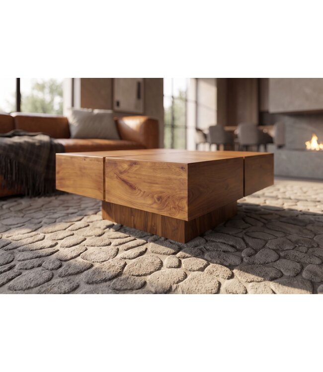 Invicta Interior Salontafel BOLT 70cm mangohout bruin honingafwerking - 49086