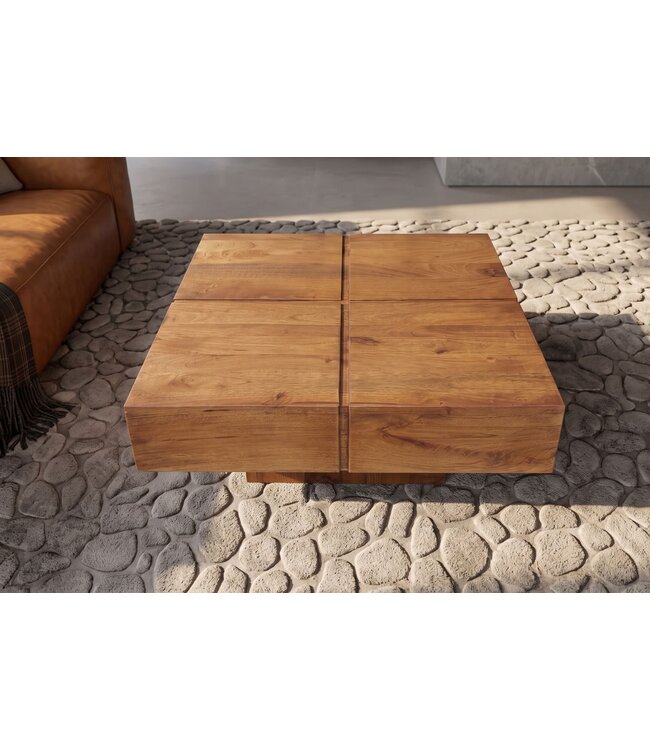 Invicta Interior Salontafel BOLT 70cm mangohout bruin honingafwerking - 49086