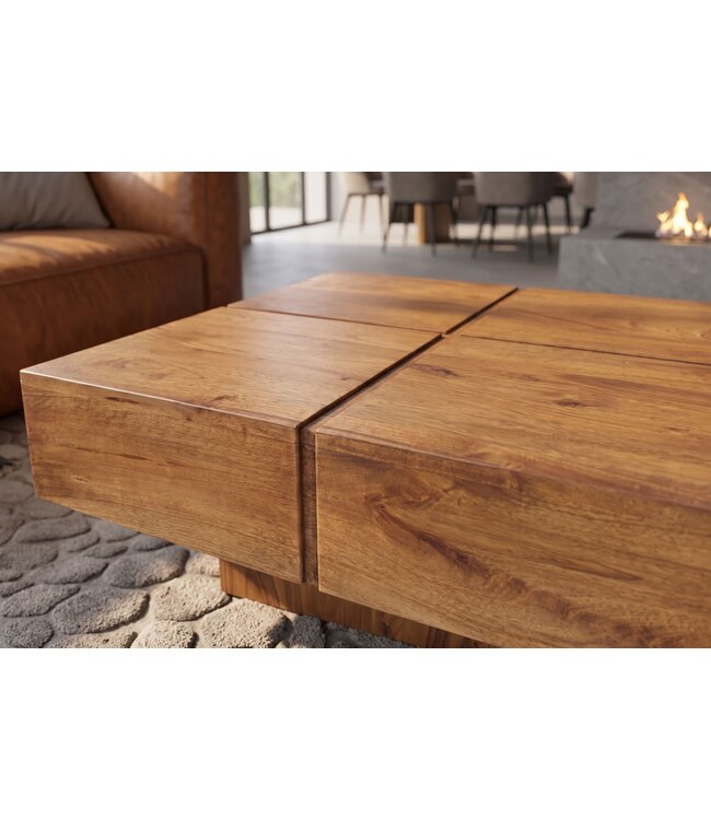 Invicta Interior Salontafel BOLT 70cm mangohout bruin honingafwerking - 49086