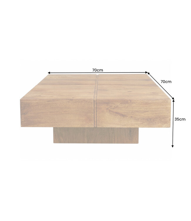 Invicta Interior Salontafel BOLT 70cm mangohout bruin honingafwerking - 49086