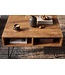 Invicta Interior Salontafel SCORPION 60cm met opbergruimte en hairpin poten mangohout bruin honing afwerking - 49087