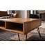 Invicta Interior Salontafel SCORPION 60cm met opbergruimte en hairpin poten mangohout bruin honing afwerking - 49087