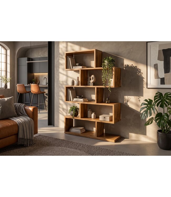 Invicta Interior Wandplank MAKASSAR XL 150cm mangohout bruin honey finish - 49088