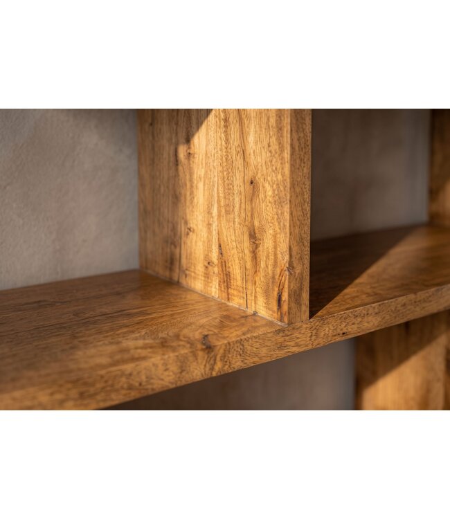 Invicta Interior Wandplank MAKASSAR XL 150cm mangohout bruin honey finish - 49088