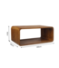 Invicta Interior Salontafel CUBUS 100cm met opbergvak mangohout bruin honing afwerking - 49089