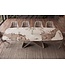 Invicta Interior Eettafel INFINITY 180-220-260cm bootvormig uitschuifbaar pandora keramiek wit bruin - 49194