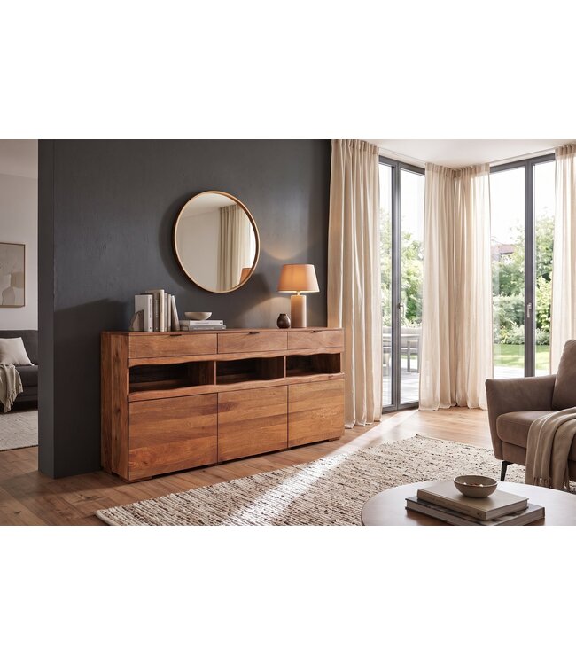 Invicta Interior Dressoir GRAND MANGO 180cm mangohout bruin met afstandsbediening LED-verlichting - 49212