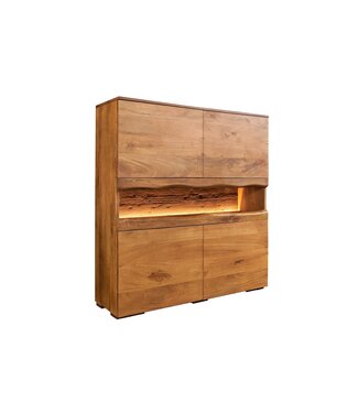Invicta Interior Highboard GRAND MANGO 120cm mangohout bruin met afstandsbediening LED-verlichting - 49213