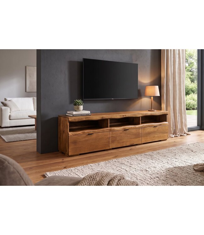 Invicta Interior TV-meubel GRAND MANGO 180cm mangohout bruin met afstandsbediening LED-verlichting - 49214