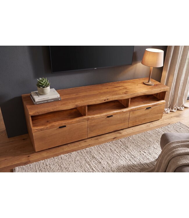 Invicta Interior TV-meubel GRAND MANGO 180cm mangohout bruin met afstandsbediening LED-verlichting - 49214