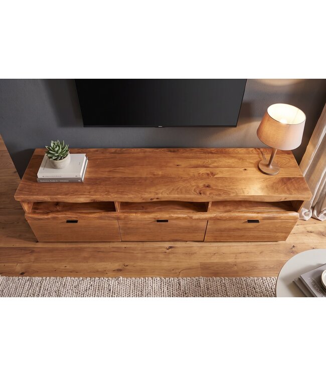 Invicta Interior TV-meubel GRAND MANGO 180cm mangohout bruin met afstandsbediening LED-verlichting - 49214