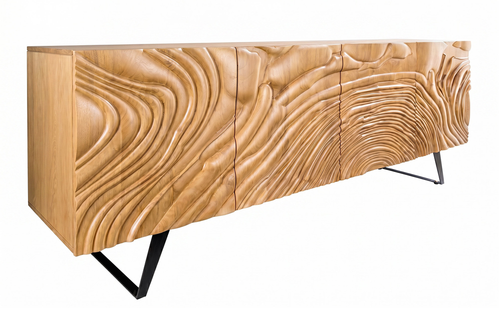 Dressoir FLUID 175cm 3D mangohout crème - 49224