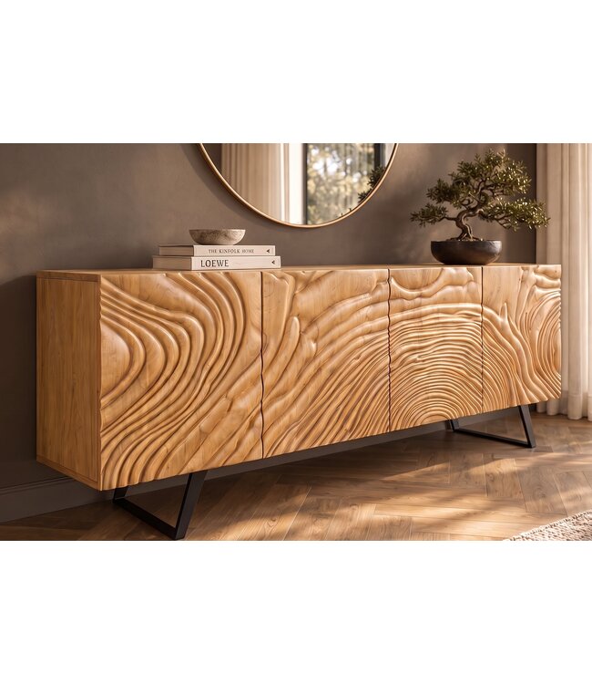 Invicta Interior Dressoir FLUID 175cm 3D mangohout crème - 49224