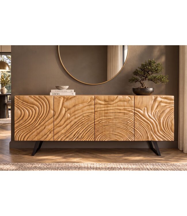Invicta Interior Dressoir FLUID 175cm 3D mangohout crème - 49224