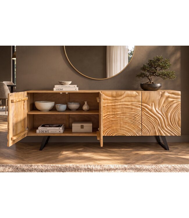 Invicta Interior Dressoir FLUID 175cm 3D mangohout crème - 49224