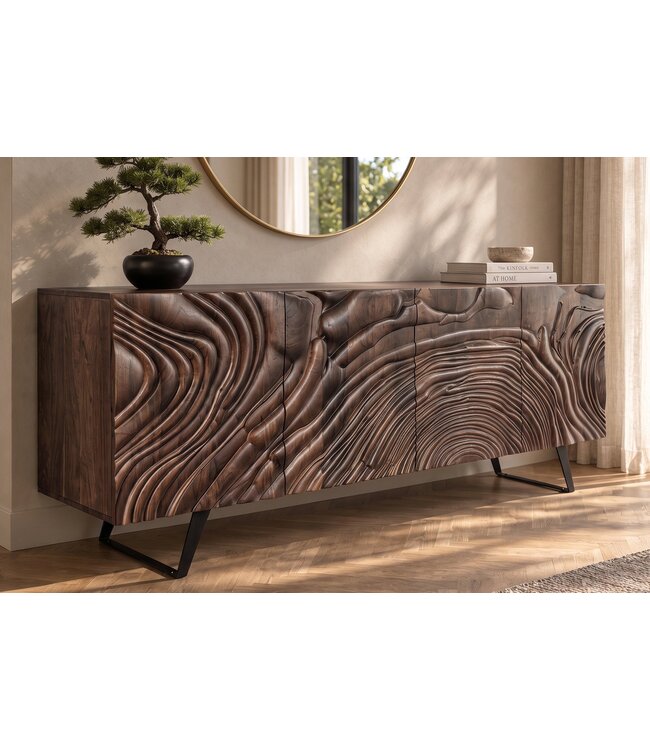 Invicta Interior Dressoir FLUID 175cm 3D mangohout bruin - 49225