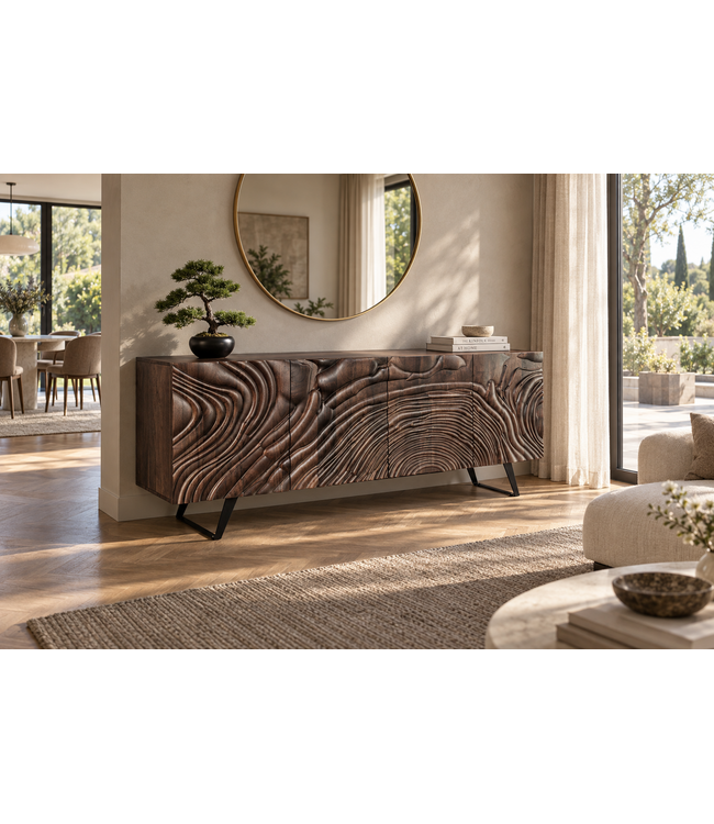 Invicta Interior Dressoir FLUID 175cm 3D mangohout bruin - 49225
