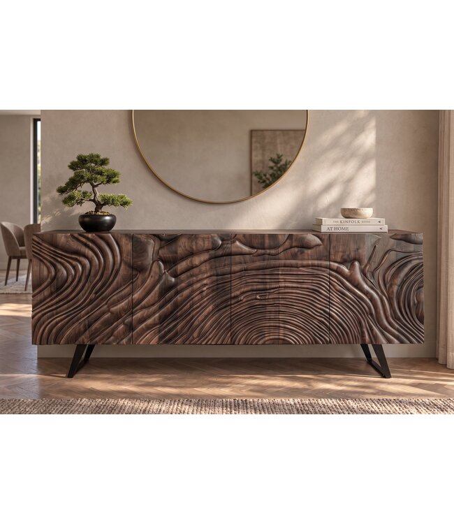 Invicta Interior Dressoir FLUID 175cm 3D mangohout bruin - 49225