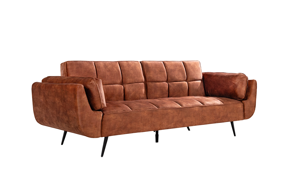 Slaapbank BOUTIQUE 215cm 3-zits fluweel roestbruin - 49248