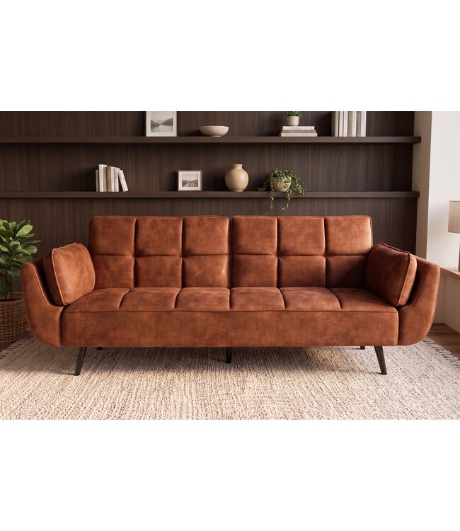 Invicta Interior Slaapbank BOUTIQUE 215cm 3-zits fluweel roestbruin - 49248
