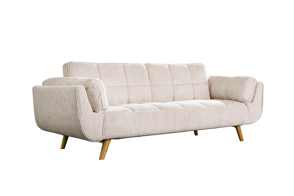 Slaapbank BOUTIQUE 215cm 3-zits cord beige - 49249