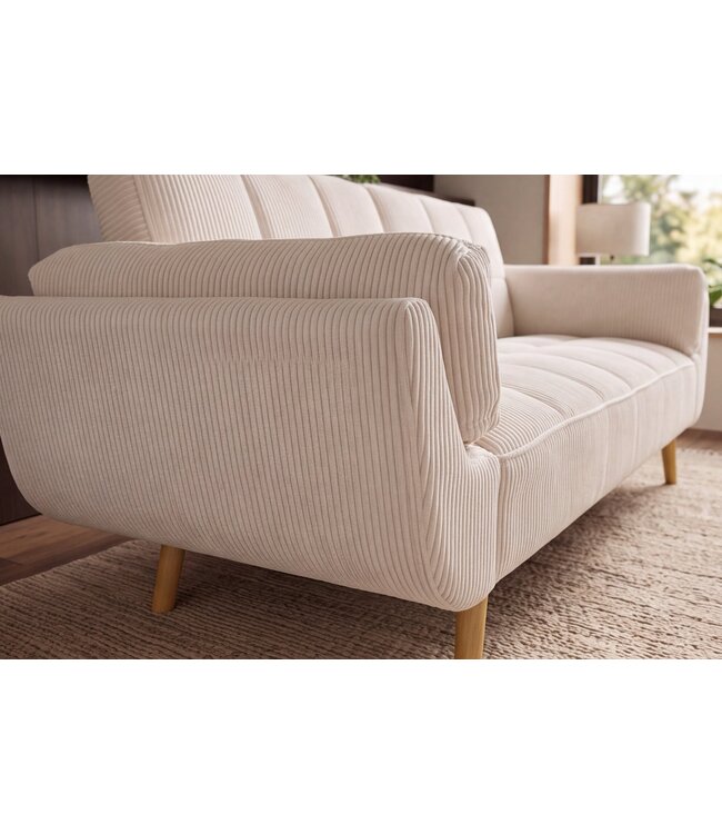 Invicta Interior Slaapbank BOUTIQUE 215cm 3-zits cord beige - 49249