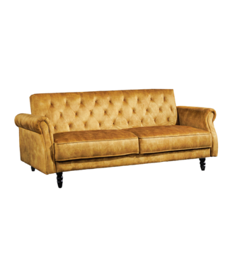 Invicta Interior Slaapbank MAISON BELLE AFFAIRE 220cm fluweel mosterdgeel - 49250
