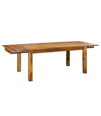 Invicta Interior Uitschuifbare eettafel MAKASSAR 160-240cm sheesham hout bruin stone finish - 49319