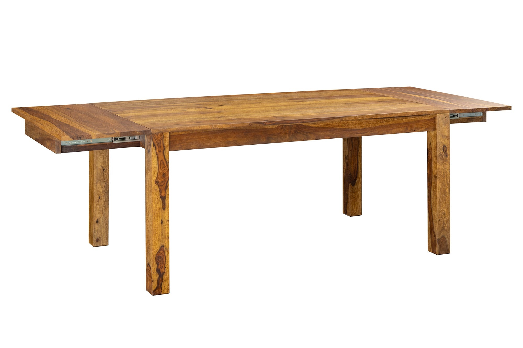 Uitschuifbare eettafel MAKASSAR 160-240cm sheesham hout bruin stone finish - 49319