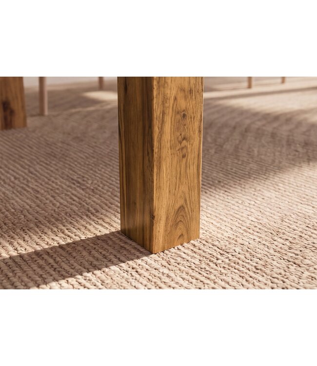Invicta Interior Uitschuifbare eettafel MAKASSAR 160-240cm sheesham hout bruin stone finish - 49319